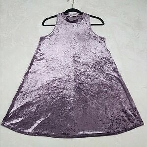 I Joah Crushed Velvet Eggplant Colored Sleeveless‎ Dress Size Medium